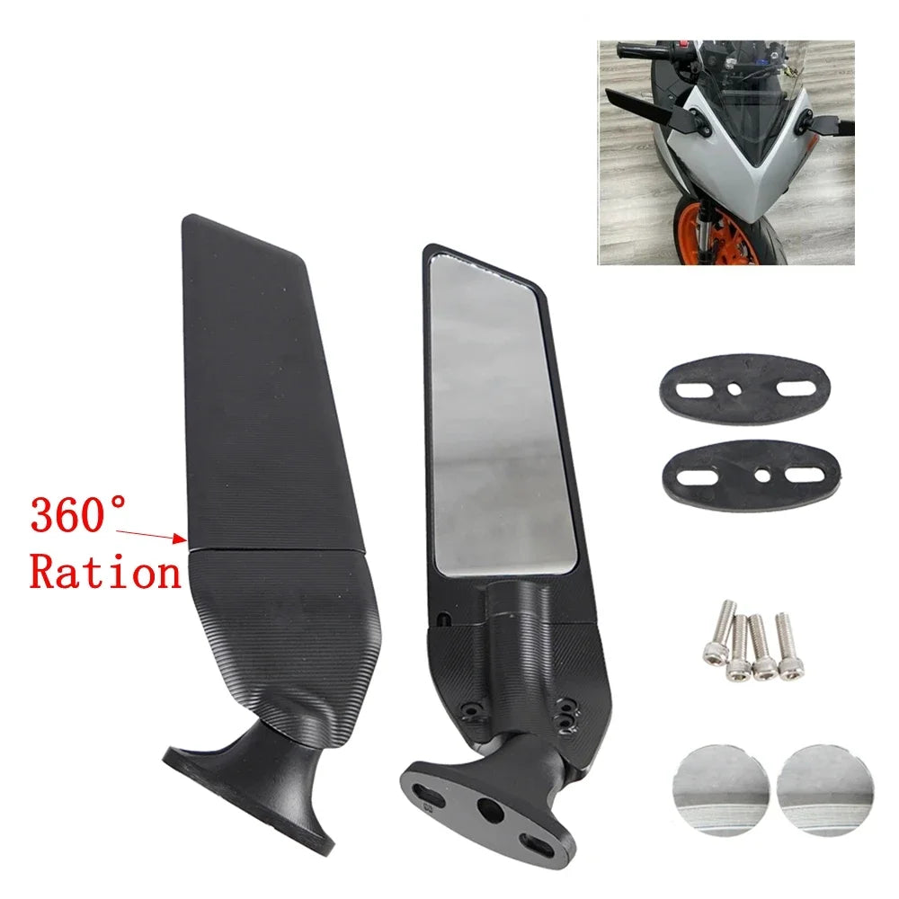CSSPORT 2-Piece Adjustable Wind Wing Rotating Rearview Mirror for Honda CBR 250R 300R 500R 600R 650R CBR1000RR Aluminium Alloy