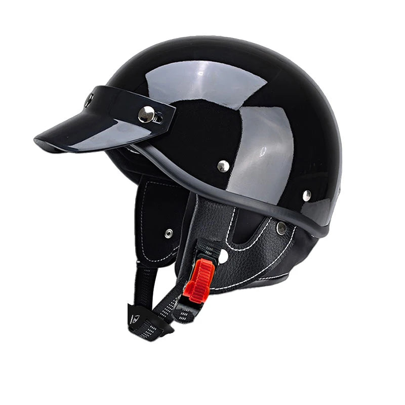 Half Helmets – Stylish Vintage Motorcycle Helmet, Lightweight Retro Design with Breathable Liner