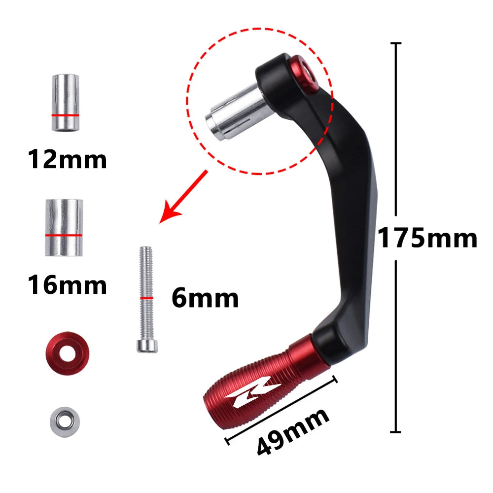 Suzuki GSXR 125/150/250/600/750/1000 / GSR 750/600/400 CNC Aluminum Brake & Clutch Lever Hand Guard Protector – R Logo – 7 Colors – 1 Pair – $20