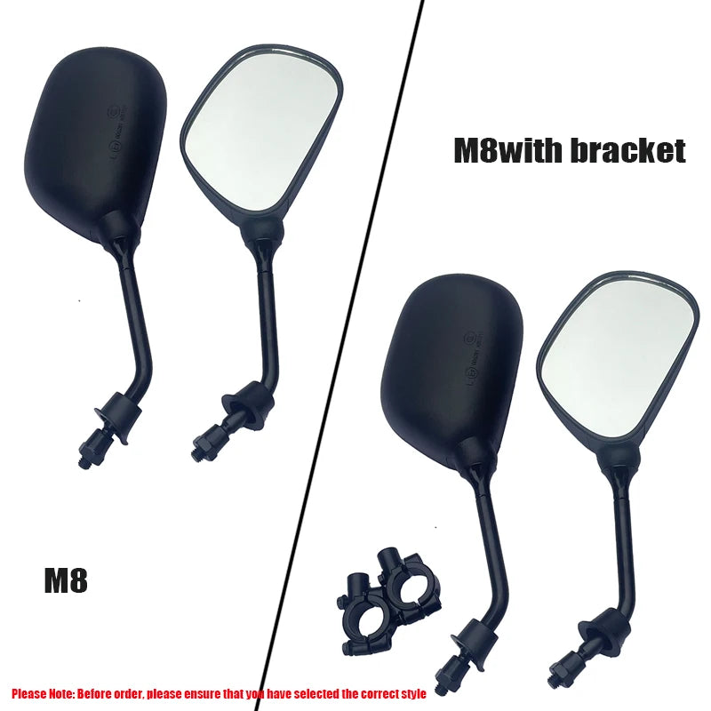 Motorcycle rearview mirror 8mm M8  electric vehicle reversing mirro Scooter Electrical Motor E-Bike Back Side  Convex mirrors