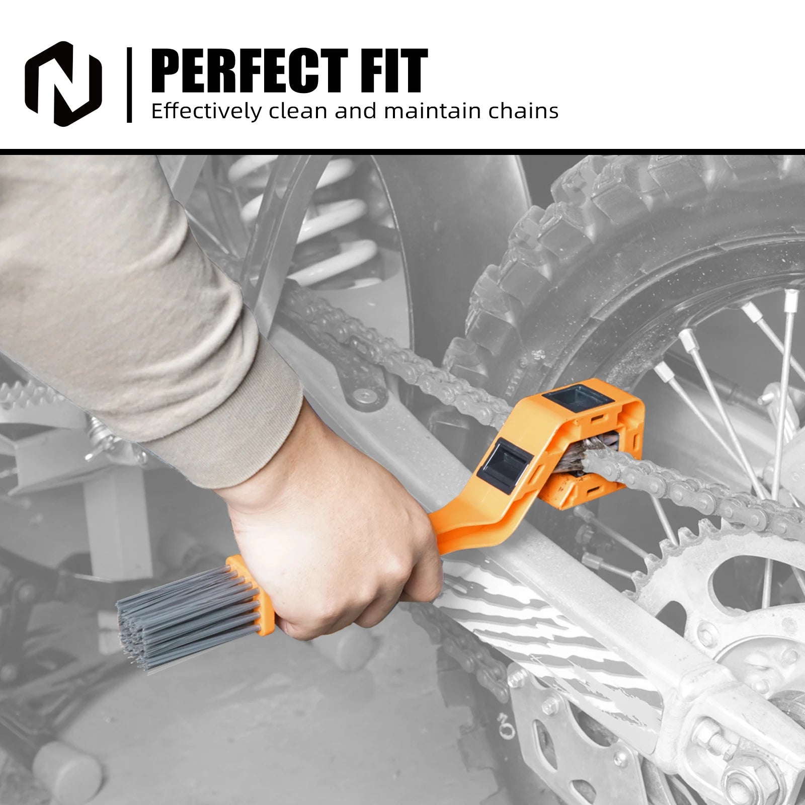Universal Motocross & Off-Road Chain Cleaning Brush – Four-Sided Nylon Bristle – KTM Husqvarna Sherco Yamaha Honda Suzuki Kawasaki – $14
