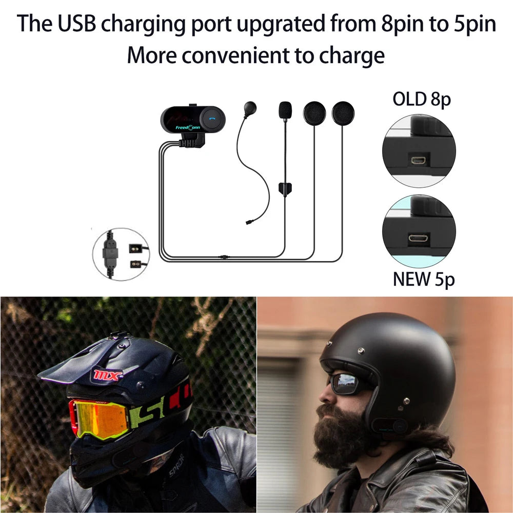 FREEDCONN T-COM VB Motorcycle Bluetooth Intercom – 6-Rider Group