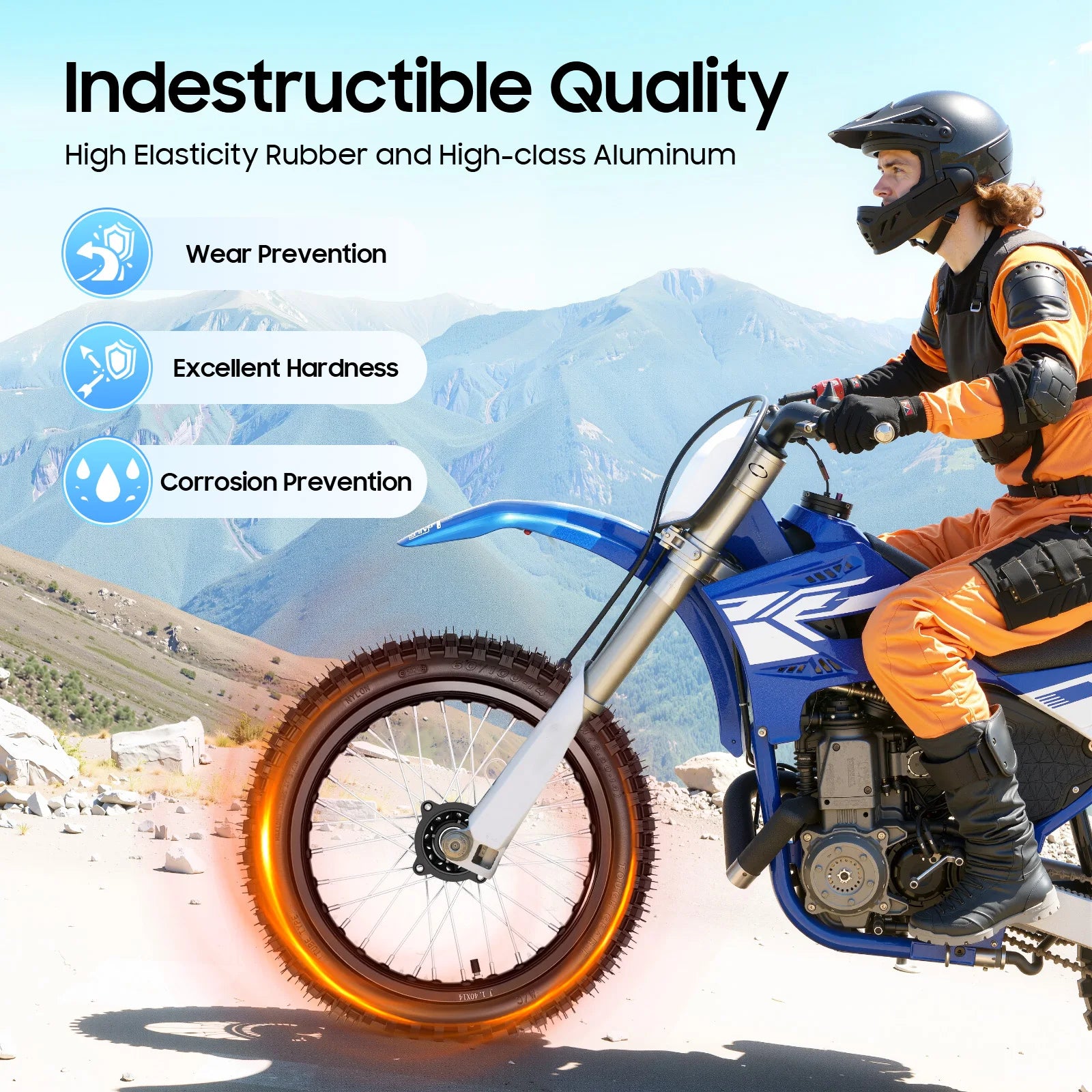 Dirt Bike Tires – 60/100-14 Front & 80/100-12 Rear Wheel Tire Set