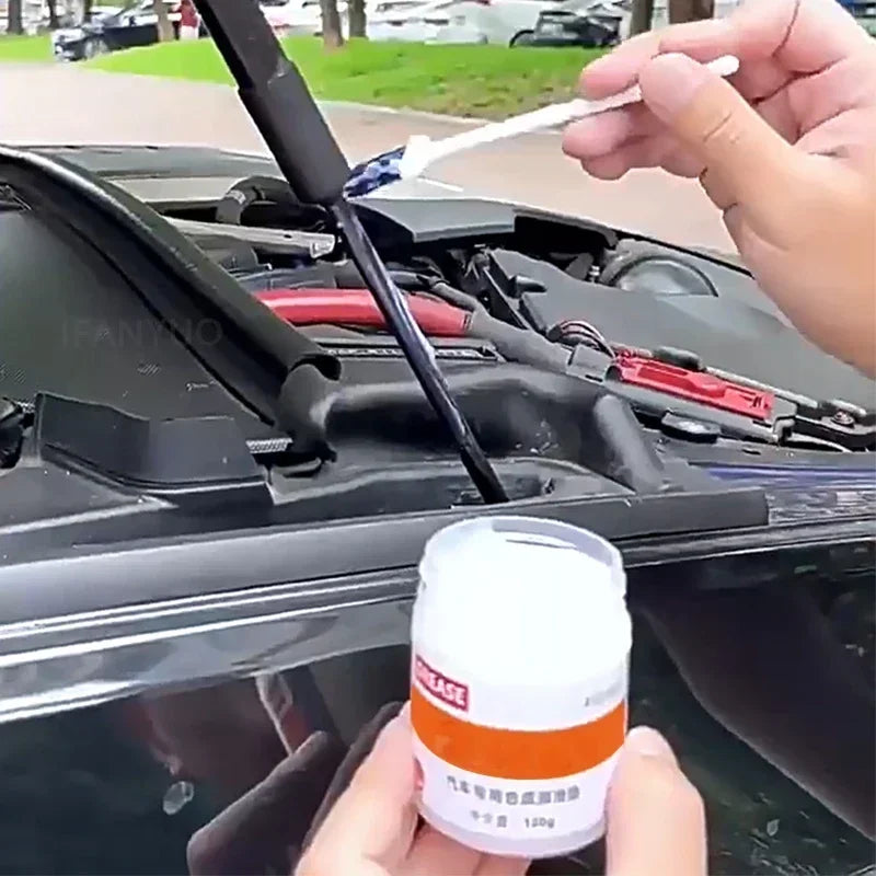 White Multipurpose Grease Lubricant 100g – Car Door Hinge Sunroof Track Seat Rail Trunk Lock – Anti-Noise Anti-Rust Anti-Wear – Grease / Grease+Brush / Grease+Brush+Towel – $14