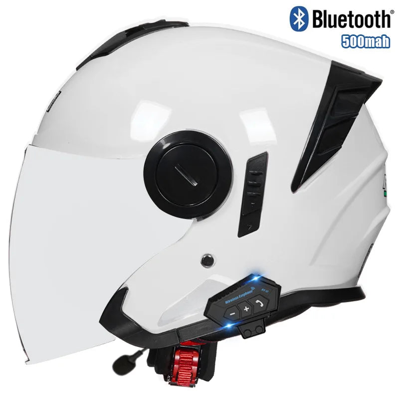 Three Quarter Open Face Helmets with Built In Bluetooth Headset