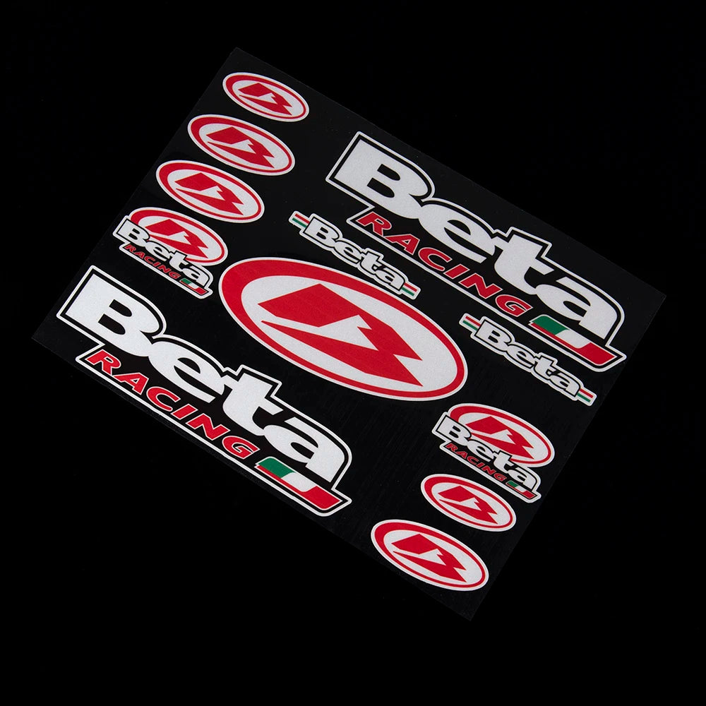 Beta Racing Reflective Motorcycle Sticker Decal Vinyl Graphics Kit – 12 Pieces – 30×22cm – Waterproof / Oil & Scratch Resistant – 2-Year No-Fade – Car / Bike / Helmet – $16