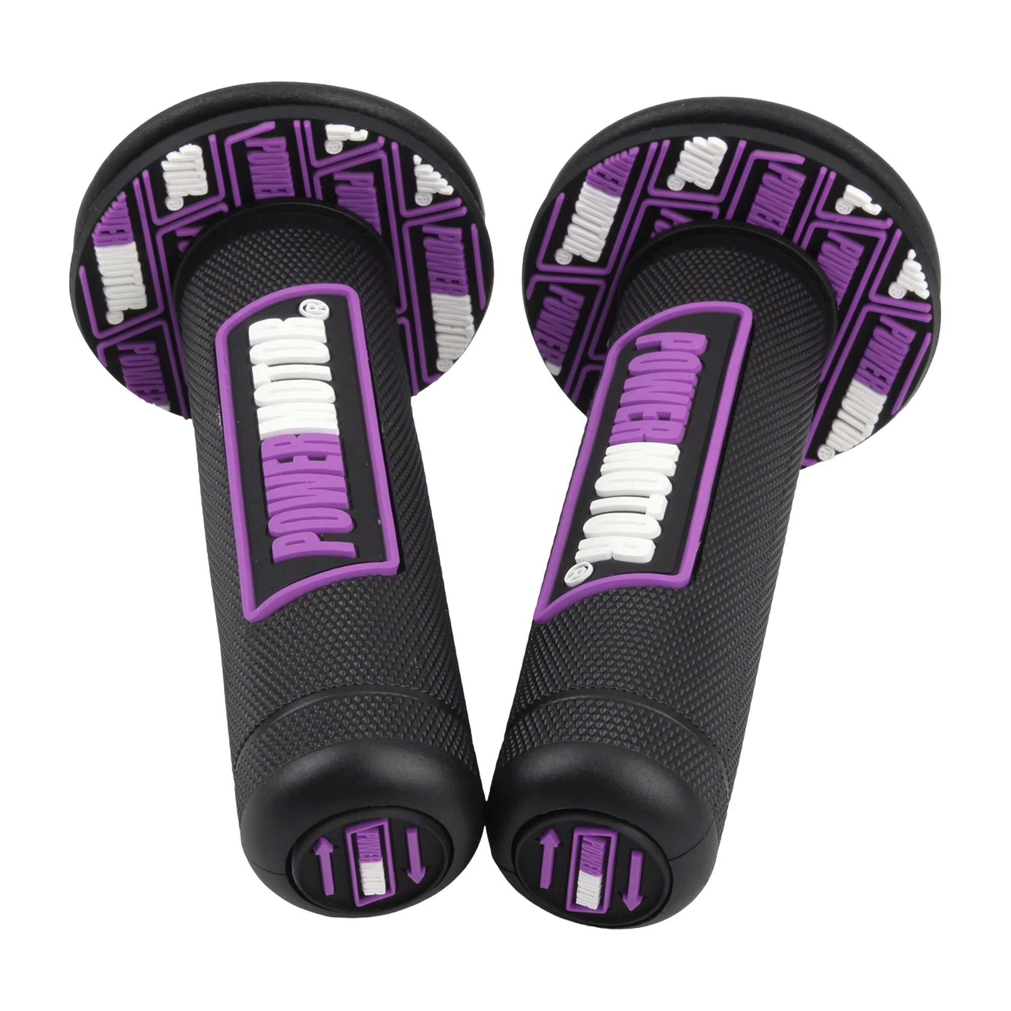 PowerMotor HB308 Universal Motorcycle Handlebar Grips 7/8" Left 22mm Right 25mm Non-Slip PVC Gel Rubber Ergonomic Fatigue-Reducing Grips for Motocross Dirt Bike Enduro Honda Yamaha Suzuki Kawasaki KTM Ducati – 8 Colors (1 Pair)