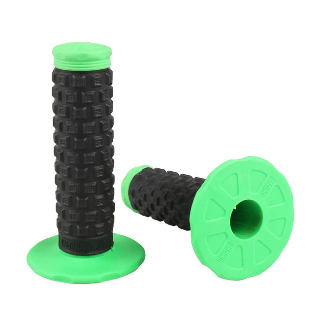 Pro Taper Motorcycle Handlebar Grips 7/8" 22mm 1-1/8" Double Color Rubber Tacky Gel Anti-Slip Universal Racing Grips for Dirt Bike ATV Motocross Scooter MTB – 6 Colors (1 Pair)