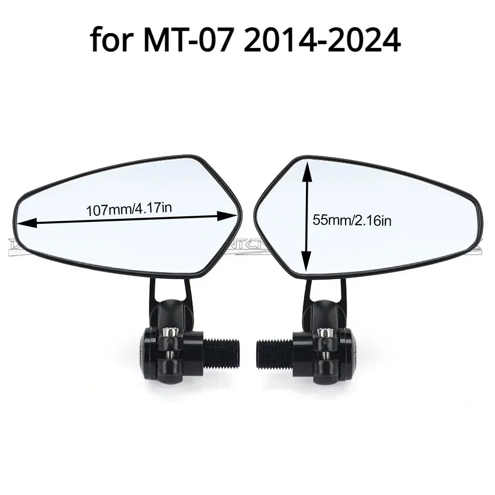 For YAMAHA MT09 MT07 2014-2025 Handlebar End Mirrors Left Right Side Rotation Motorcycle Accessories MT 07 09 MT-07 MT-09 2021