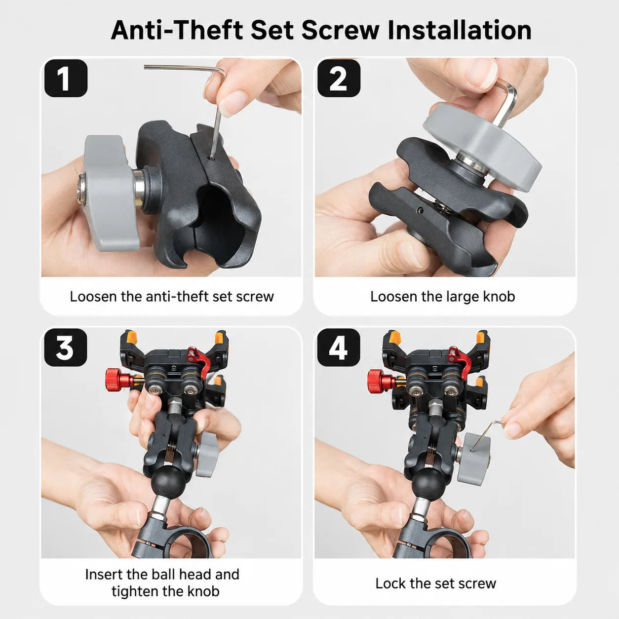 Aluminum Alloy Motorcycle Phone Mount – Mirror-Mount Shockproof 360° GPS Holder for Scooters & E-Bikes