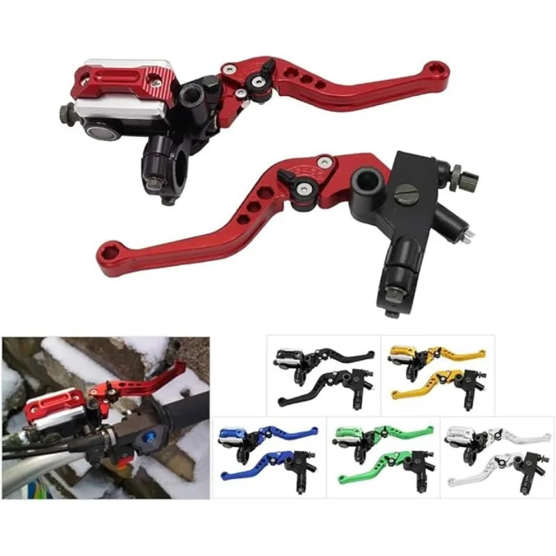 Universal 22mm Hydraulic Brake Master Cylinder & Clutch Lever Full Kit – CNC Aluminum – Honda / Yamaha – 6 Colors – $37–$42