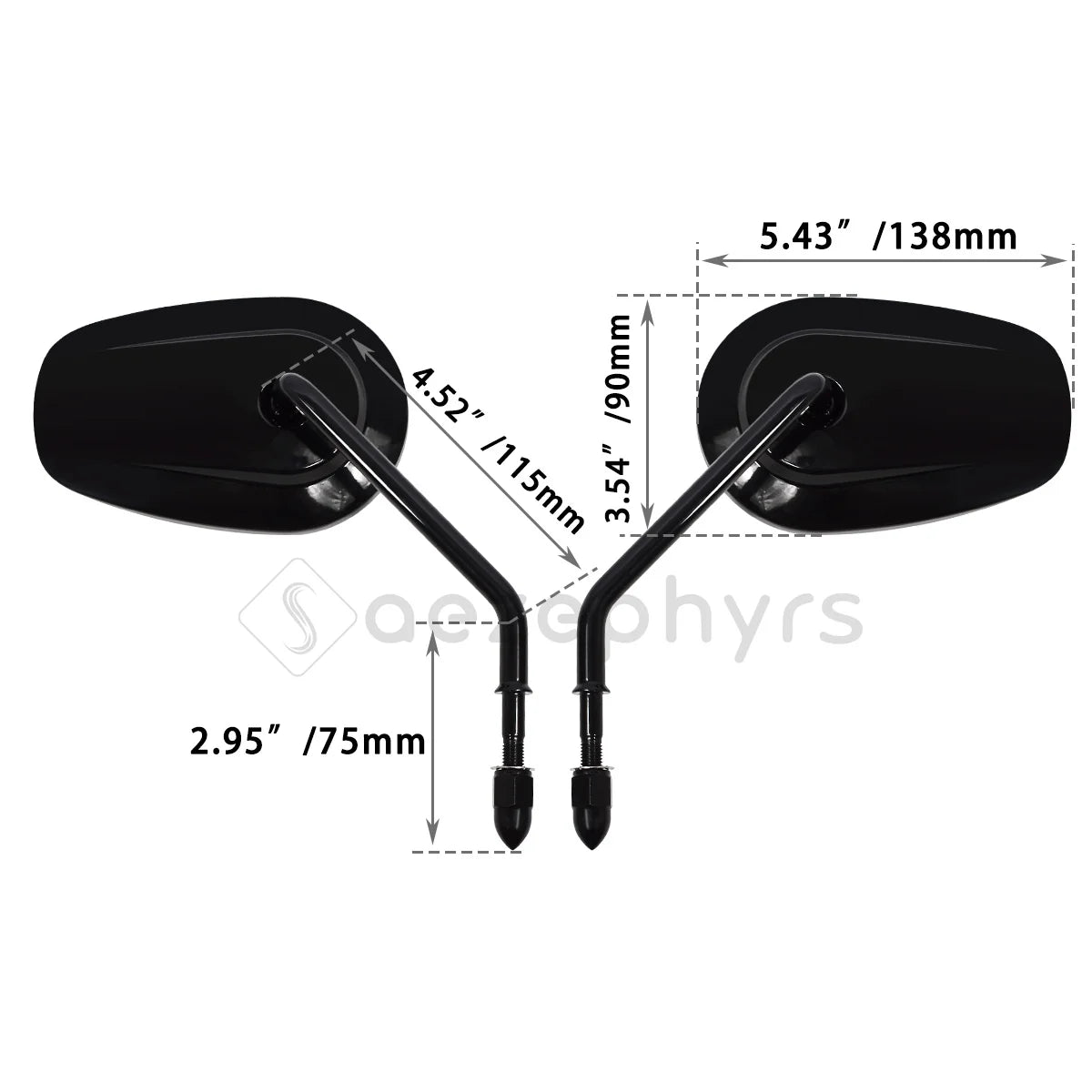 WOWTK Harley-Davidson 360° Adjustable Handlebar Rearview Mirror Pair 5/16" 24 UNF for Touring Sportster Softail Dyna Road King Electra Glide Fat Boy 1982-2026