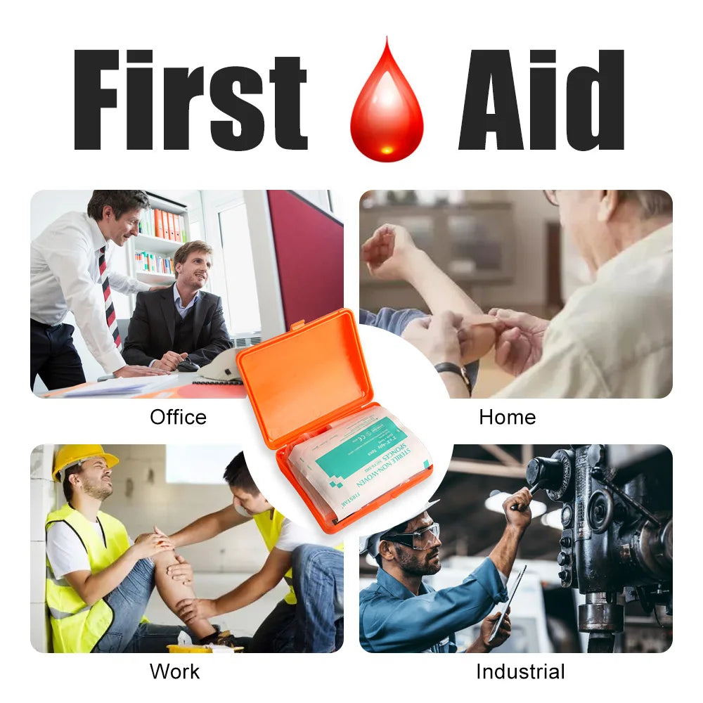 16-Piece Compact First Aid Kit - Portable & Waterproof Emergency Supplies for Home, Office, Hiking, Camping & Travel
