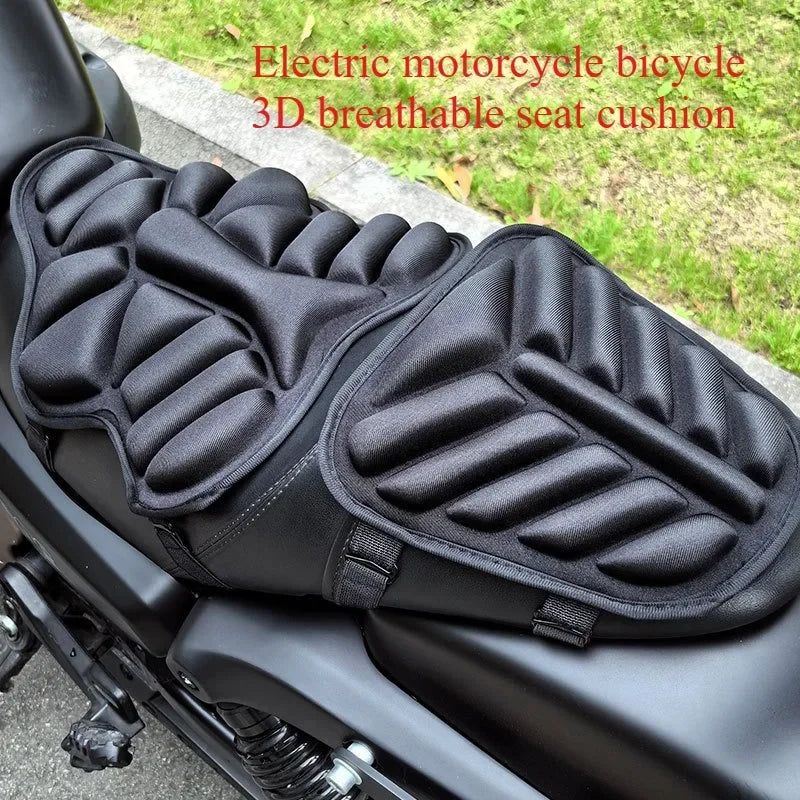 Motorcycle Seat Cushion – 3D Gel Pad Breathable Shock-Absorbing Cover