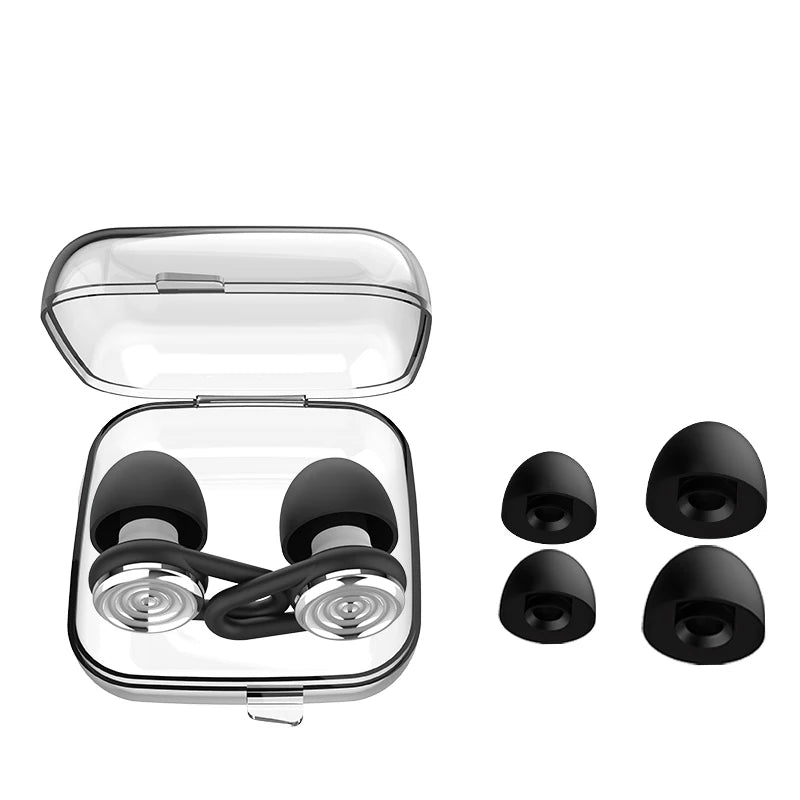 Olyga EP00 Silicone Professional Earplug Anti-Noise Ear Plugs for Work Travel Focus Learning Reduce Disturbances – 28dB – CE Certified – Reusable – Black / Gold / Silver