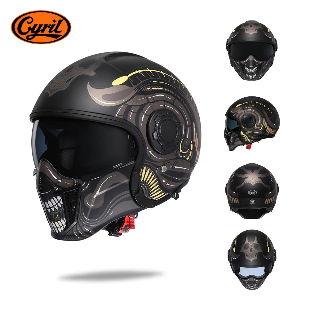 Modular Helmets – DOT & ECE Certified 3/4 Open Face Motorcycle Helmet for Men & Women
