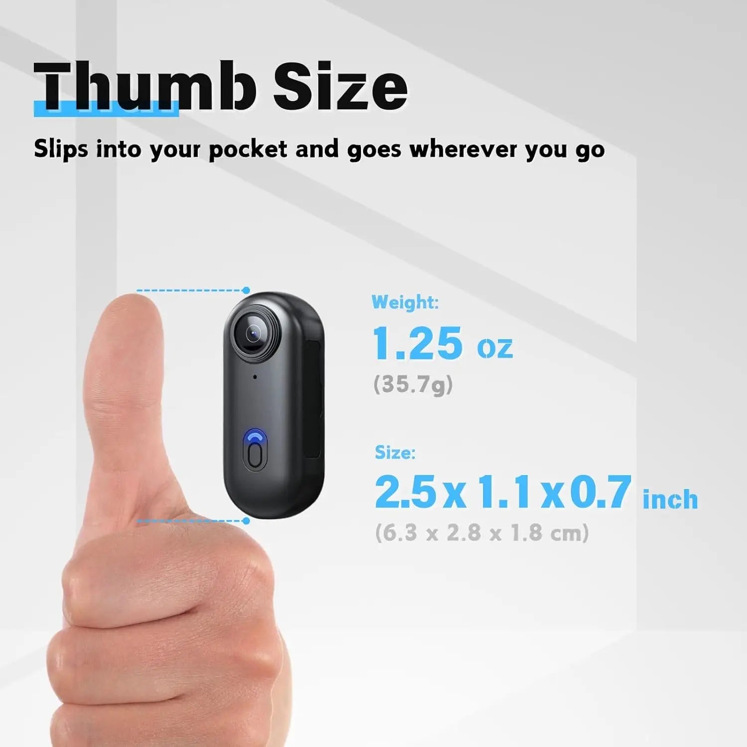 1080P Thumb Motorcycle Helmet Cam Tiny Portable Spring Clip POV Action Camera 8MP Sony Sensor Hands-Free Vlogging Motorcycle Camera for Cycling Motorcycle Bike