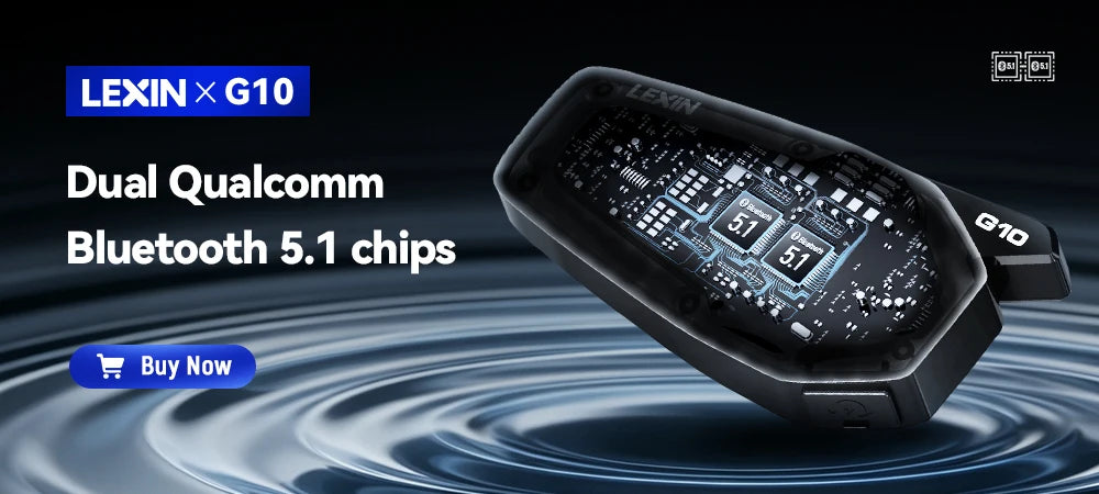 LEXIN B4FM-X Motorcycle Bluetooth Intercom – 10-Rider Music Sharing