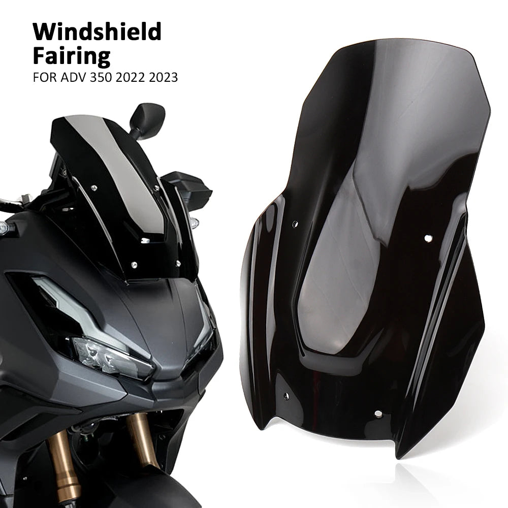 New Motorcycle Accessories Windshield Acrylic Front Windshield Shroud for Honda ADV350 ADV 350 2022 2023 2024 – Otilli High-Quality Acrylic Black Transparent Smoky Gray