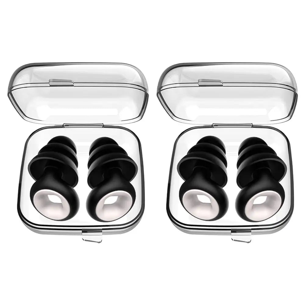 Sleep Soundproof Earplugs Portable Motorcycle Noise Reduction Earplugs Mute Anti-Noise Motorcycle Equipment – Silicone – 14g – Red / Black