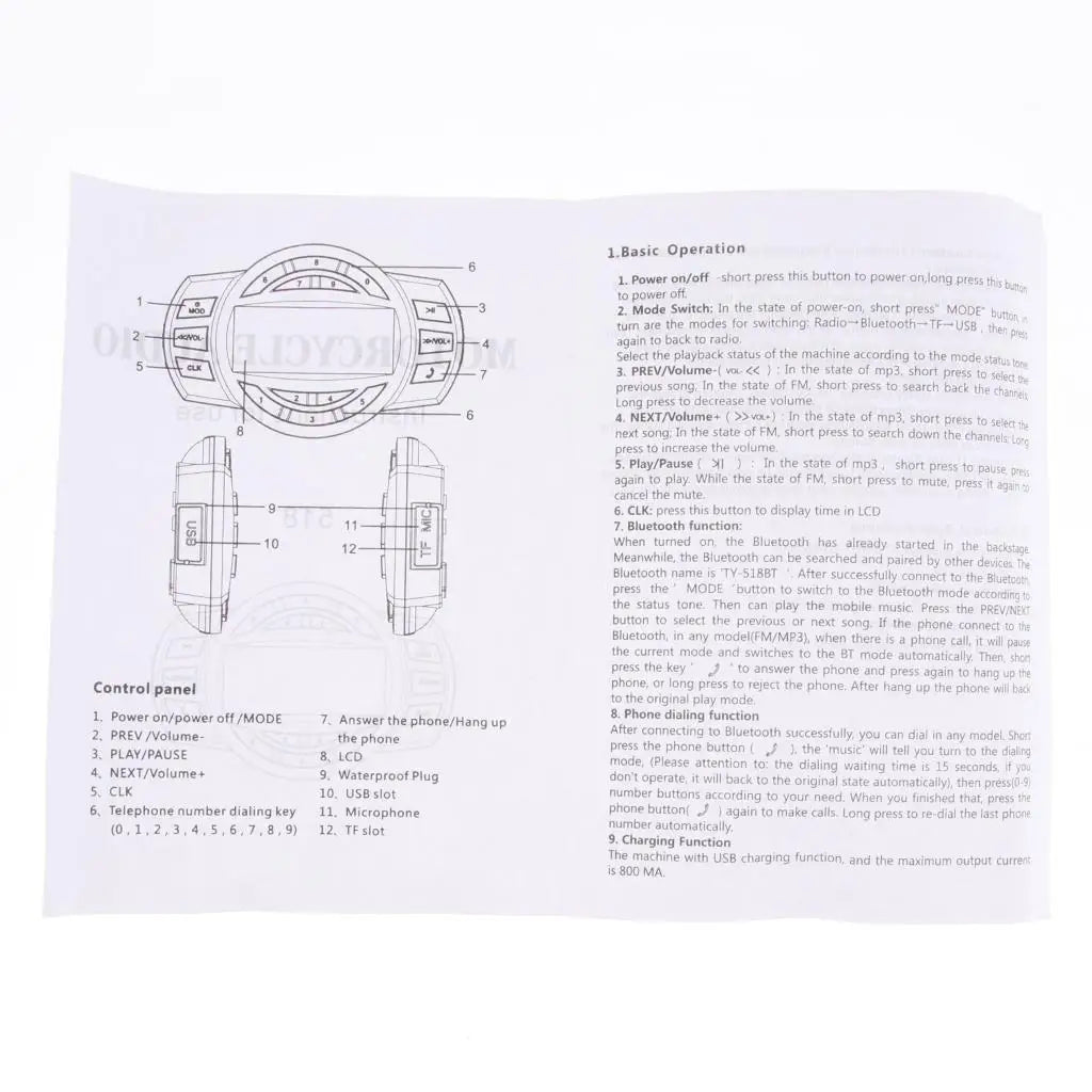 Motorcycle Speakers – Bluetooth Amplifier & Waterproof FM Radio