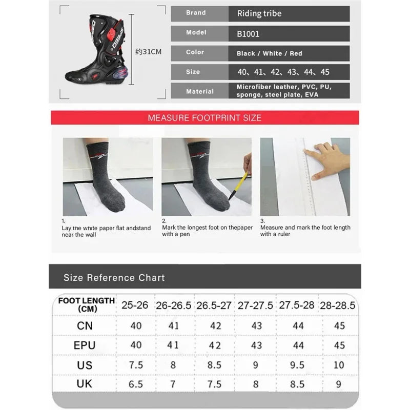 Riding Boots – Riding Tribe Men’s Motocross Off-Road Motorcycle Racing Boots