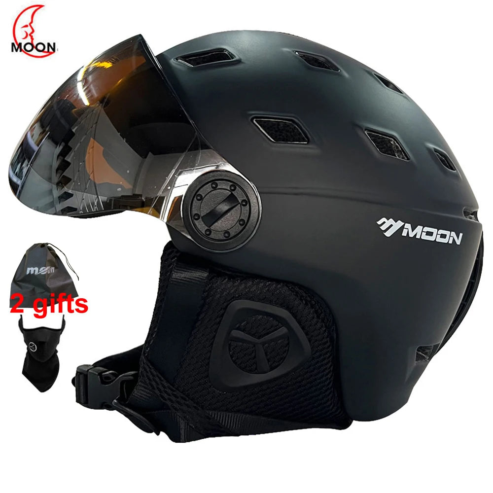 Ski and Snowboard Helmet with Integrated Goggles