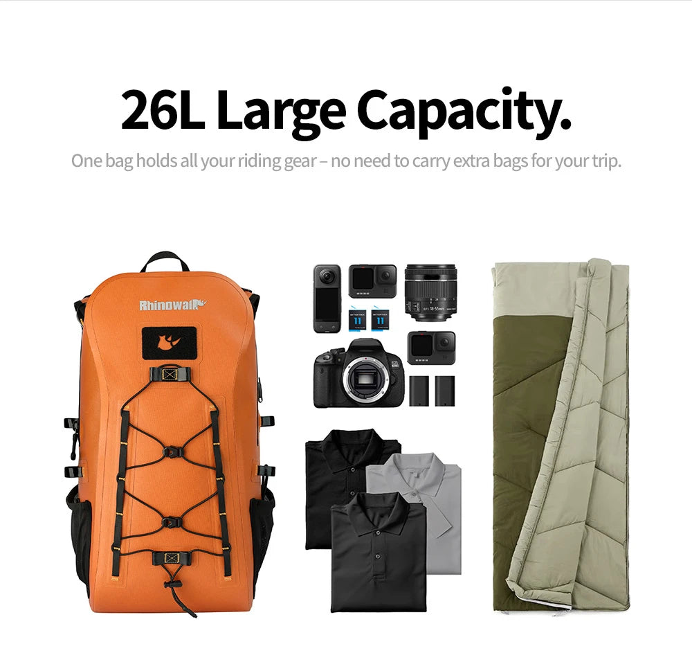 Motorcycle Backpack – Rhinowalk 26L Waterproof Laptop & Helmet Bag