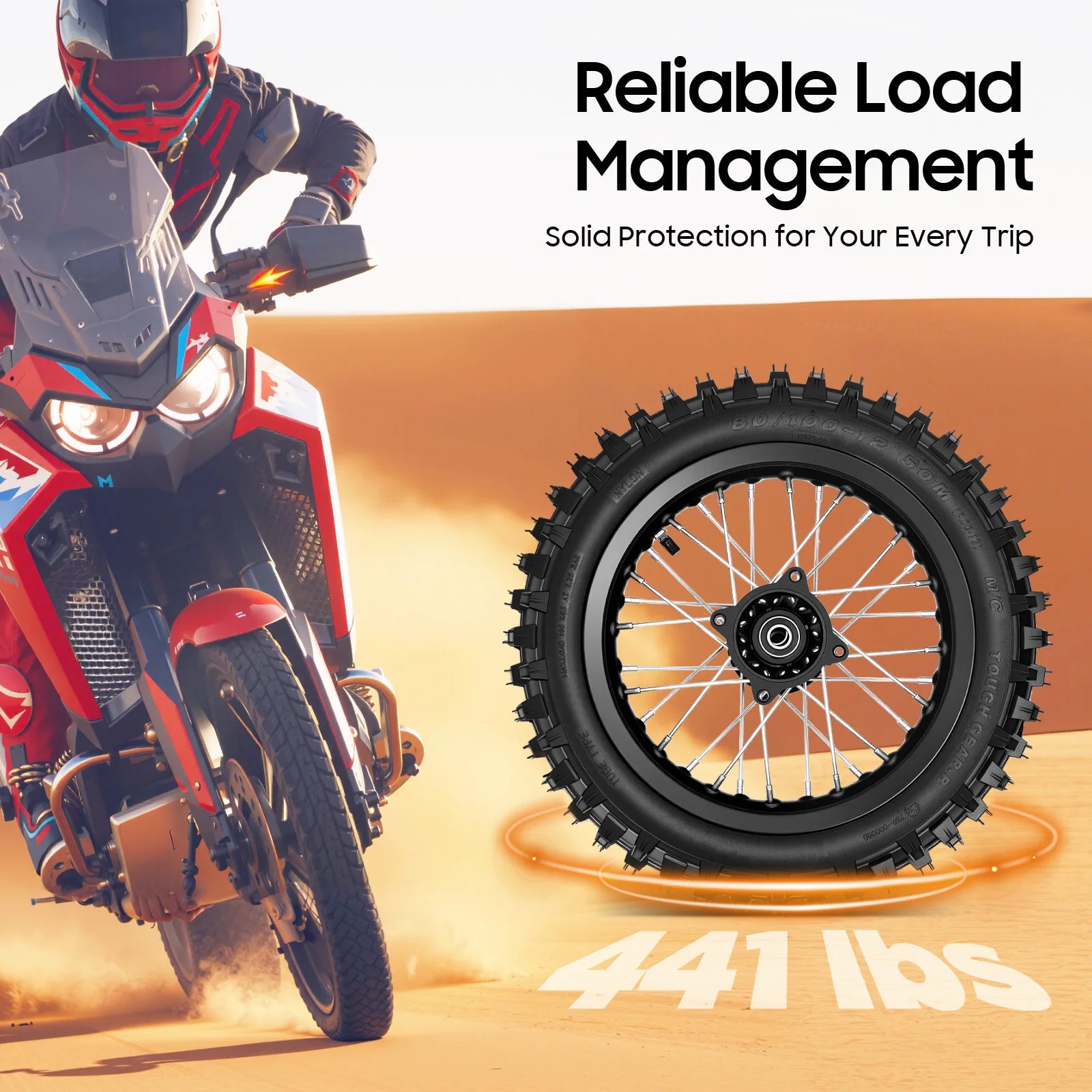 Dirt Bike Tires – 60/100-14 Front & 80/100-12 Rear Wheel Tire Set