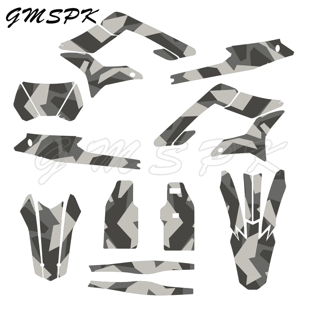 Motocross Team Graphics Background Decal Sticker Kits for Sur-Ron Storm Bee 2023–2024 – Custom Number & Name – PVC – 24 Styles – Glossy / 3D – $70–$92