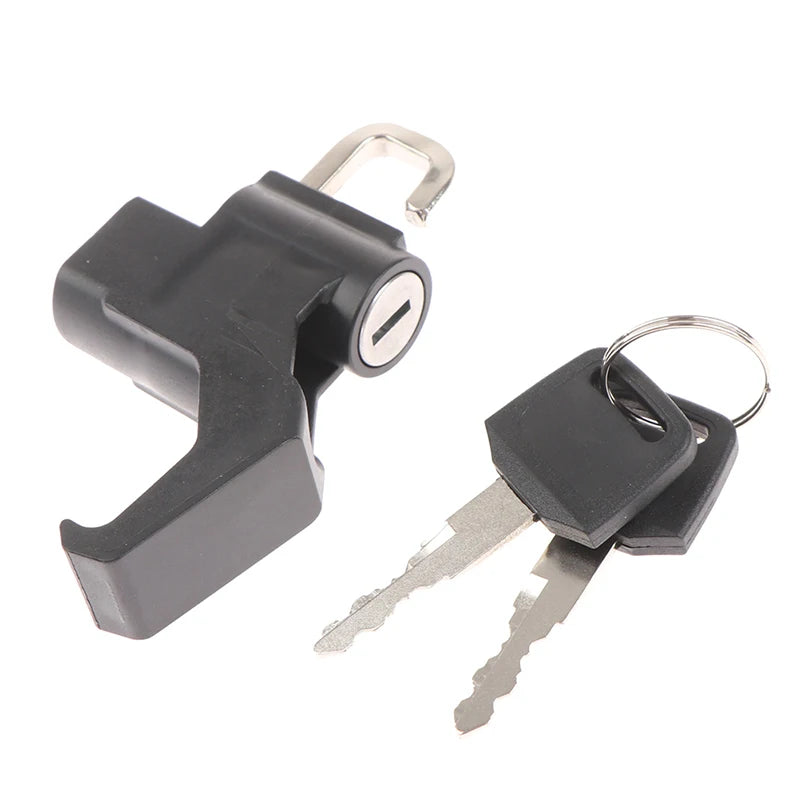 Universal 1pc Motorcycle Helmet Lock Handlebar 22-26mm Anti-Theft Security Motorbike for Motorcycle with 7/8" Round Tubing – Key Lock 2 Keys Wrench Black