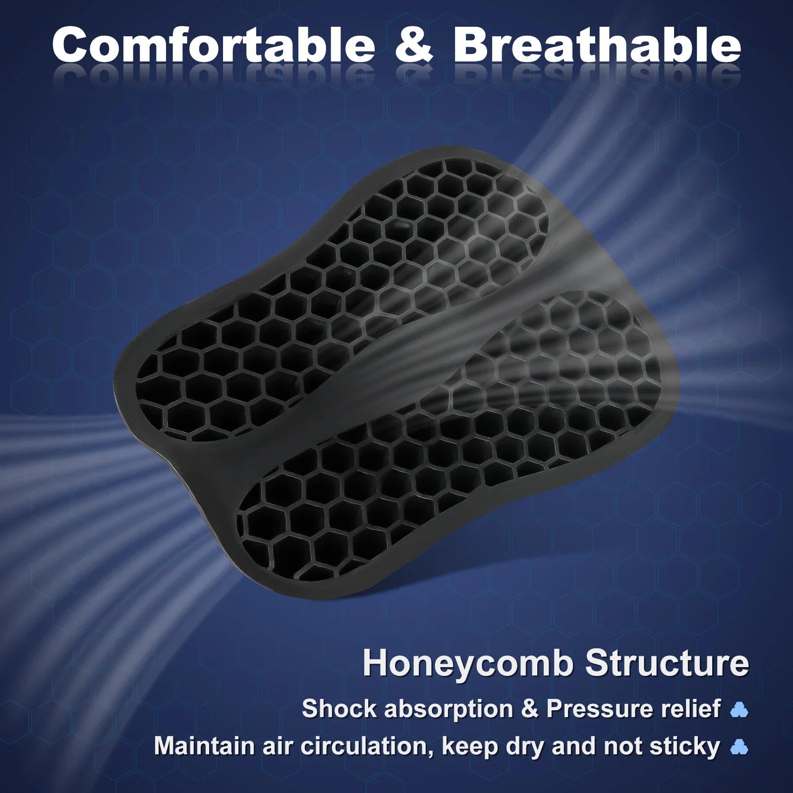 3D Honeycomb Gel Motorcycle Seat Cushion Non Slip Pressure Relief Ride Seat Pad Comfort Moto Riding Accessory