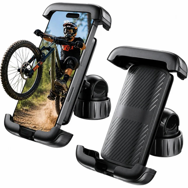 ZEKA Universal Motorcycle Phone Mount – One-Hand Shockproof Handlebar GPS Holder for Bikes, Scooters & E-Bikes