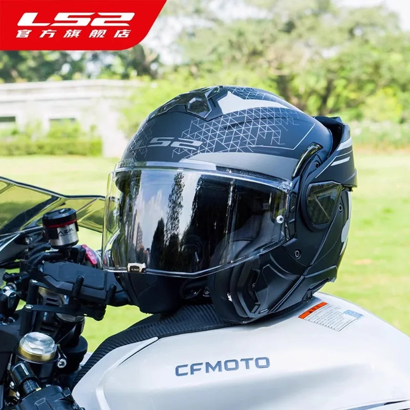 LS2 FF910 ADVANT II Modular Helmets – Flip-Up Full Face Motorcycle Helmet, Dual Visor & ECE Certified