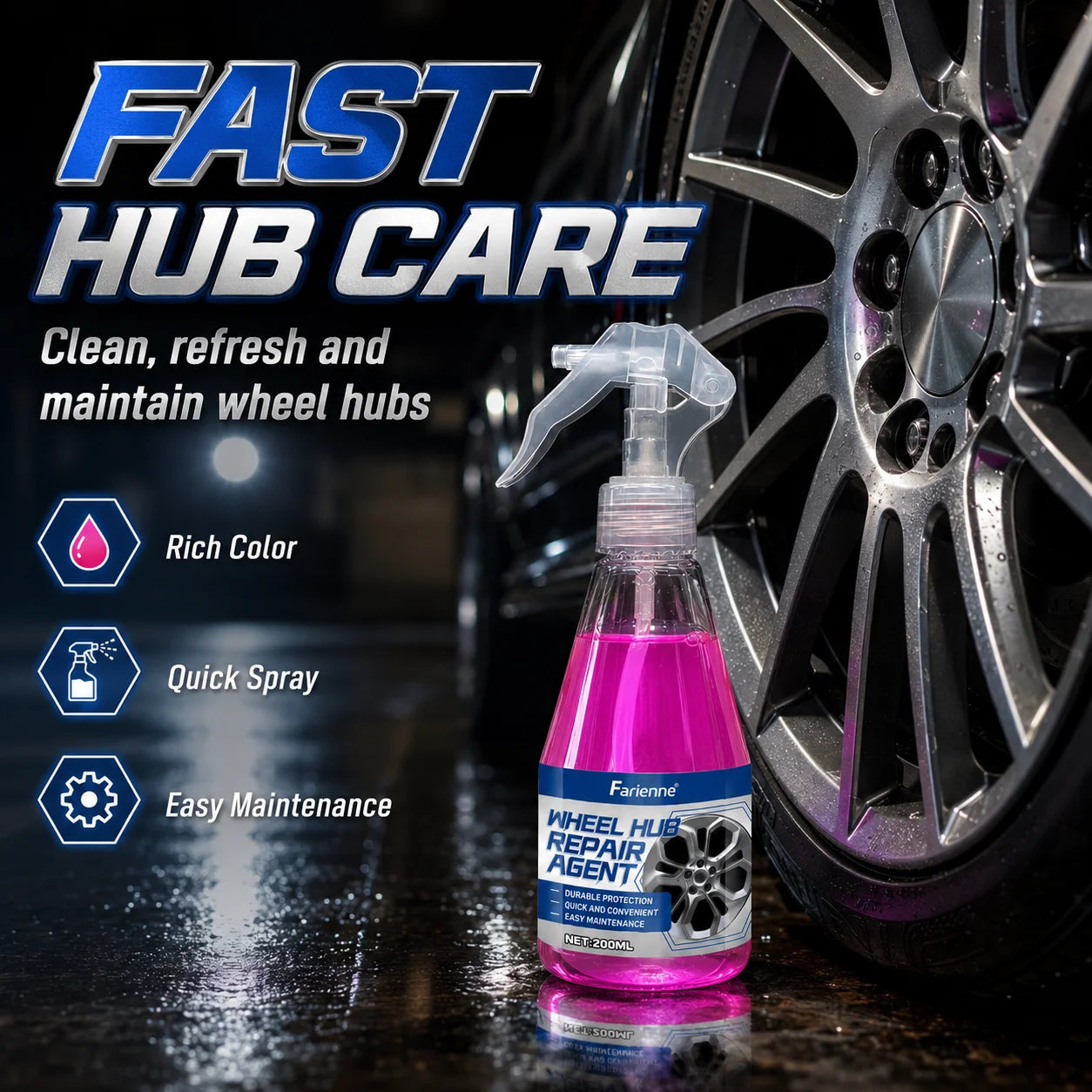 FARIENNE Auto Aluminum Wheel Cleaner