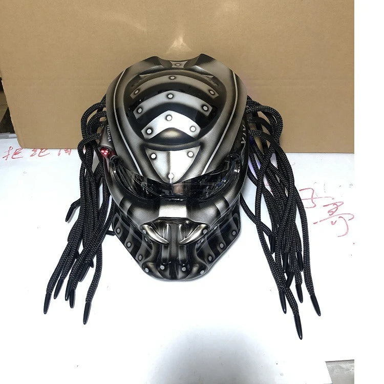Carbon Fiber Helmets – Predator Full Face Motorcycle Helmet, DOT & ECE Certified, Retro Racing Design