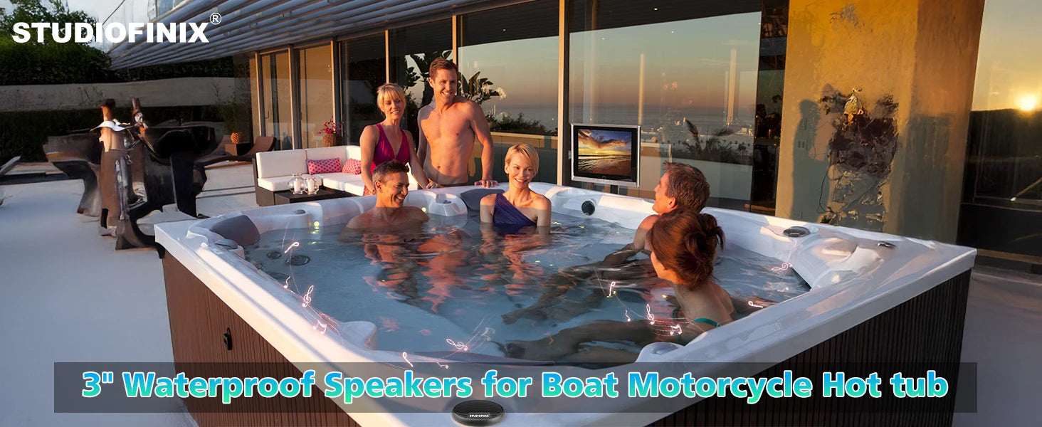 Motorcycle Speakers – Studiofinix 160W Marine Waterproof Bluetooth Audio