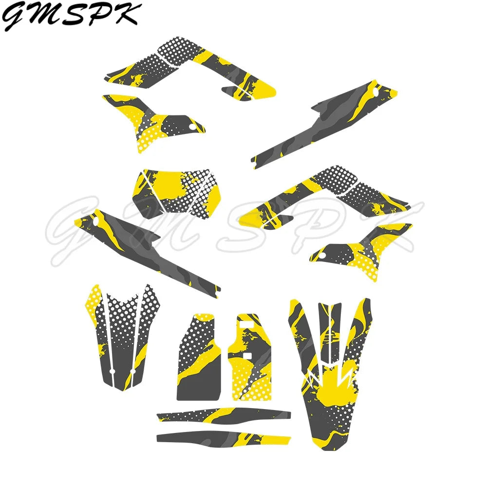 Motocross Team Graphics Background Decal Sticker Kits for Sur-Ron Storm Bee 2023–2024 – Custom Number & Name – PVC – 24 Styles – Glossy / 3D – $70–$92