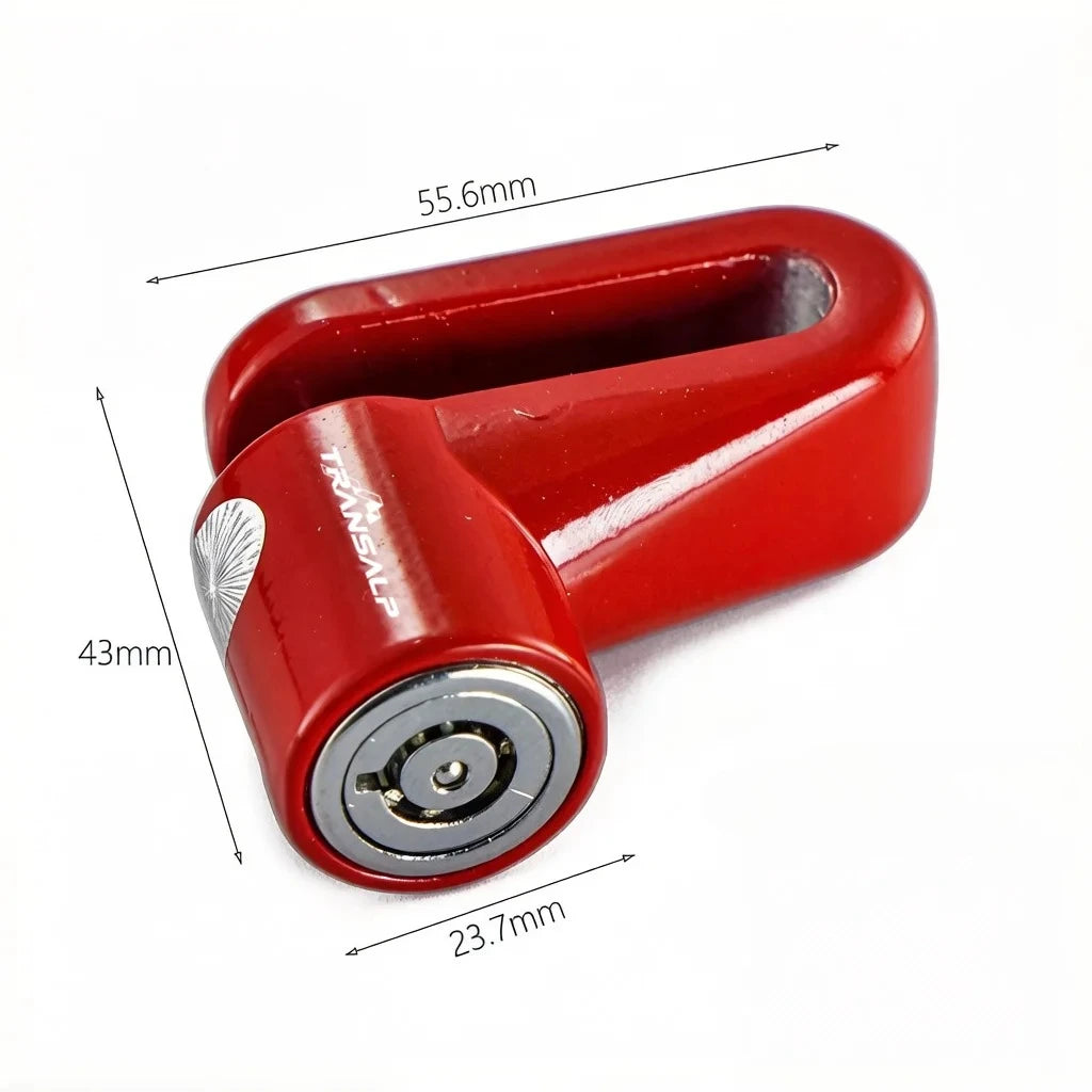 PTSHY For Honda XL 750 Transalp XL750 Motorcycle Disc Lock Safety Theft-Protect Cap Anti-Theft Disc Brake Lock – 5mm Lock Rod – Alloy – No Logo – Transalp Logo – Red Black Blue