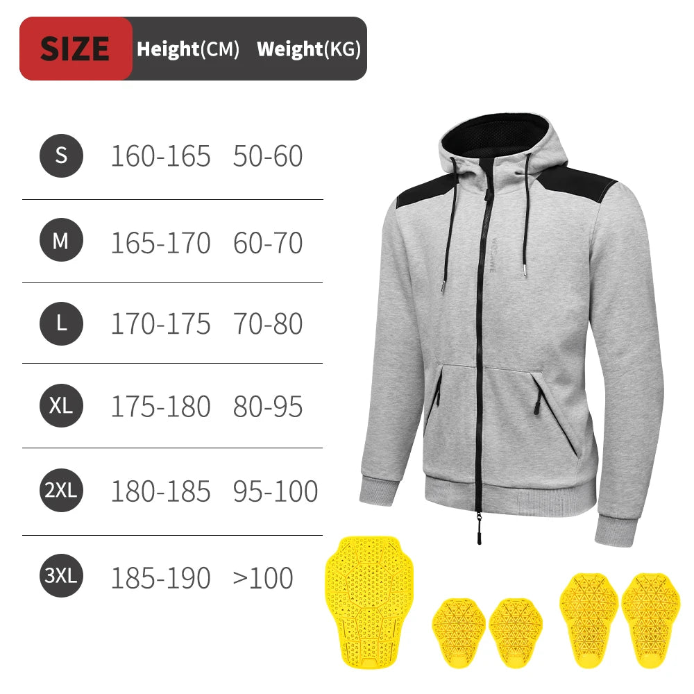 Warm Armored Hoodie with CE Certified Protection