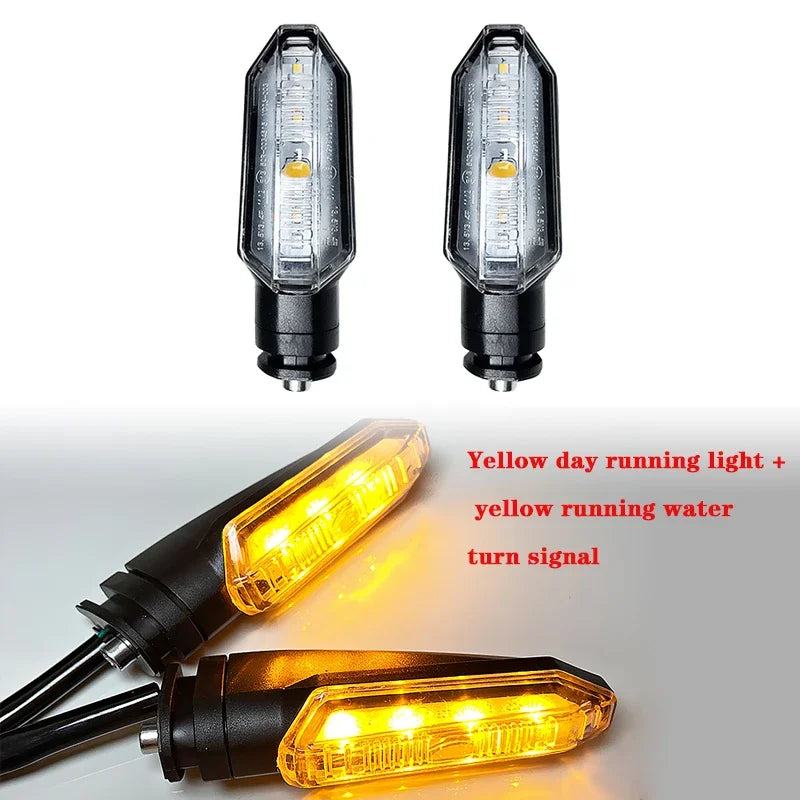 LED Turn Signal Bulbs – 12V Dual Color DRL Amber Flowing Motorcycle Light