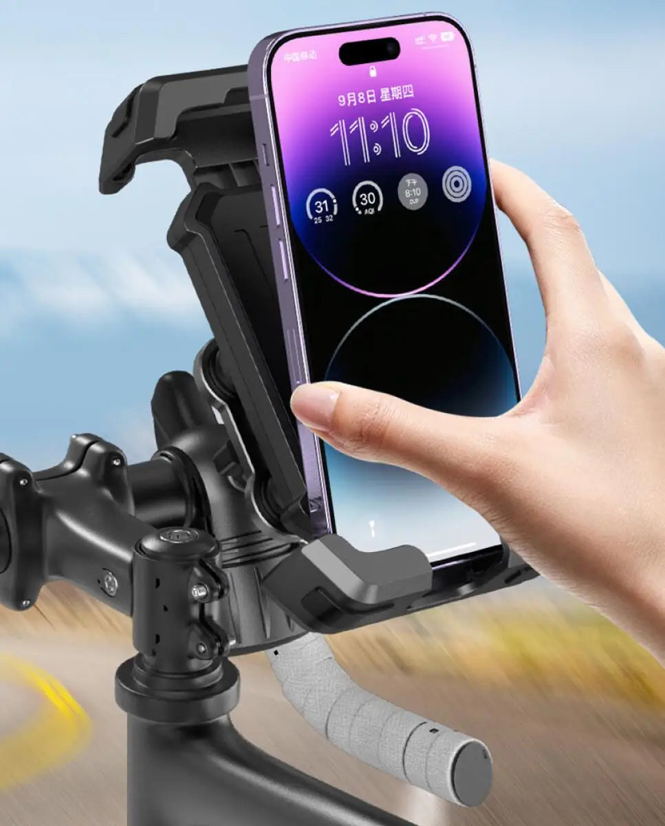 Anti-Vibration Motorcycle Phone Mount – Shockproof Quick-Install Holder with Vibration Dampener for 4.7–7" Phones