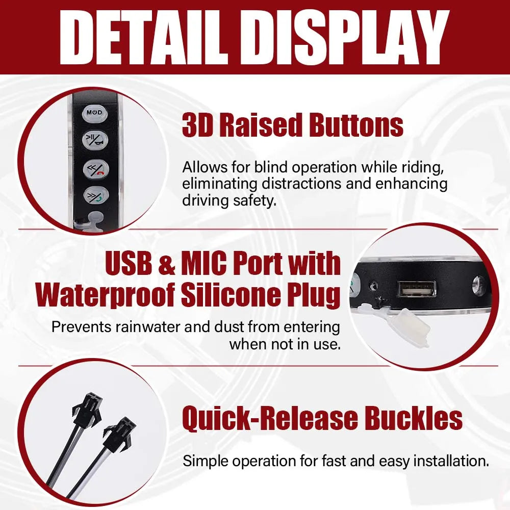 Motorcycle Speakers – 20W Bluetooth Waterproof Speaker Kit