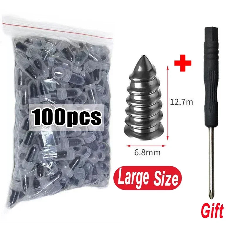 100pcs Rubber Tire Repair Nails – Small (0.1–3mm) or Large (3–5mm) Breach – Car Motorcycle Truck Scooter – $16–17