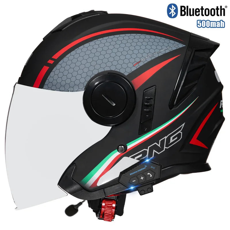 Three Quarter Open Face Helmets with Built In Bluetooth Headset