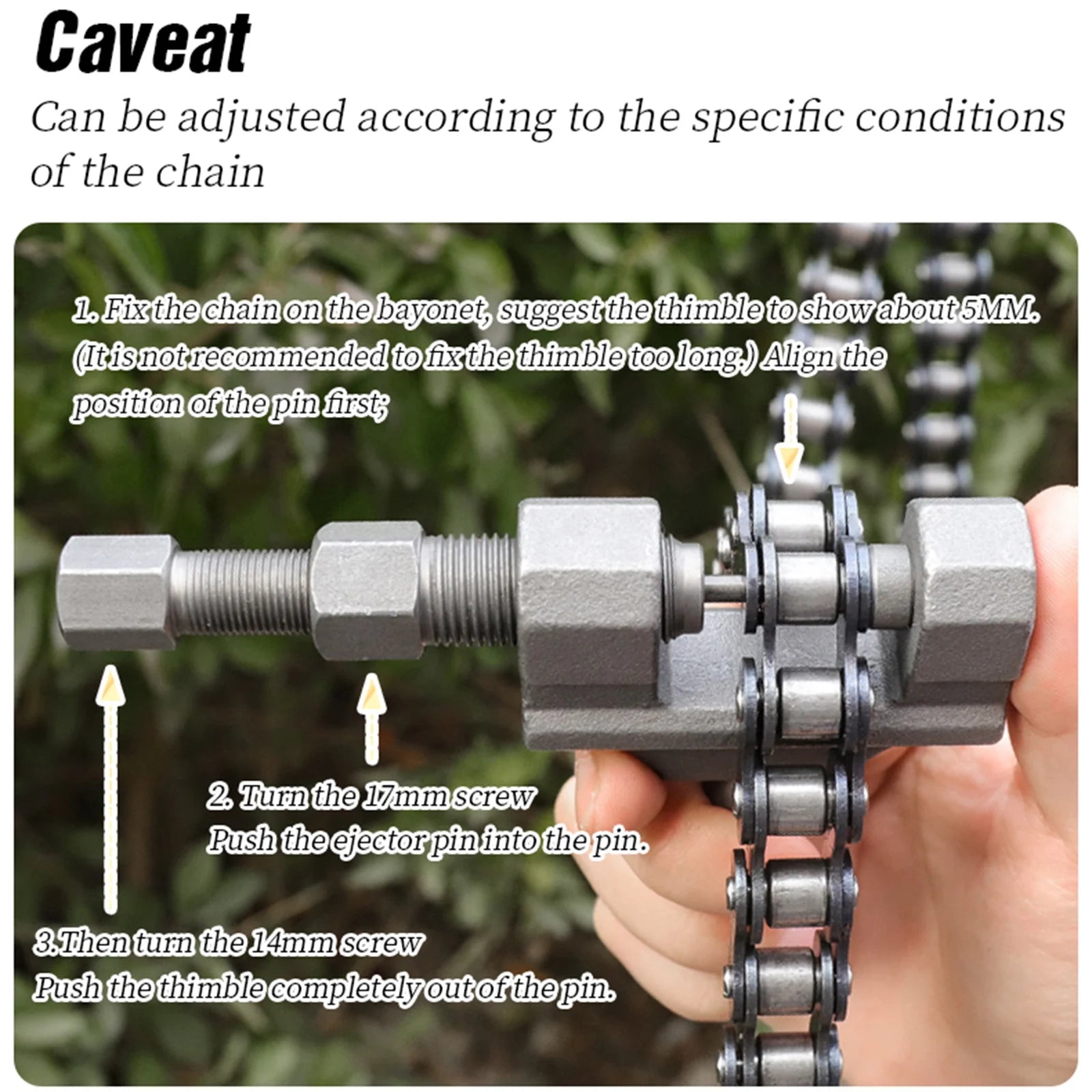 Motorcycle & Bike Chain Breaker Tool – Interchangeable Handle – 420/428/520/525/530 Chains – Alloy Steel – 121mm – $17