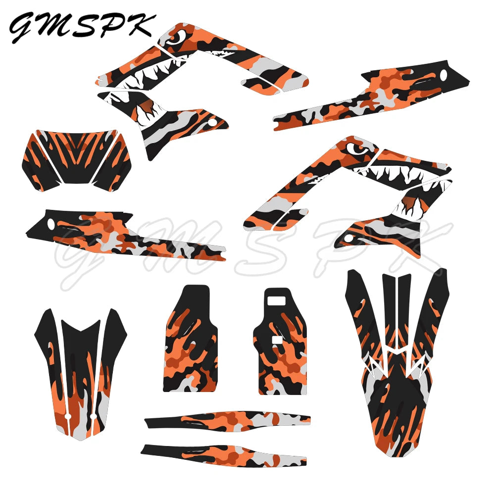 Motocross Team Graphics Background Decal Sticker Kits for Sur-Ron Storm Bee 2023–2024 – Custom Number & Name – PVC – 24 Styles – Glossy / 3D – $70–$92