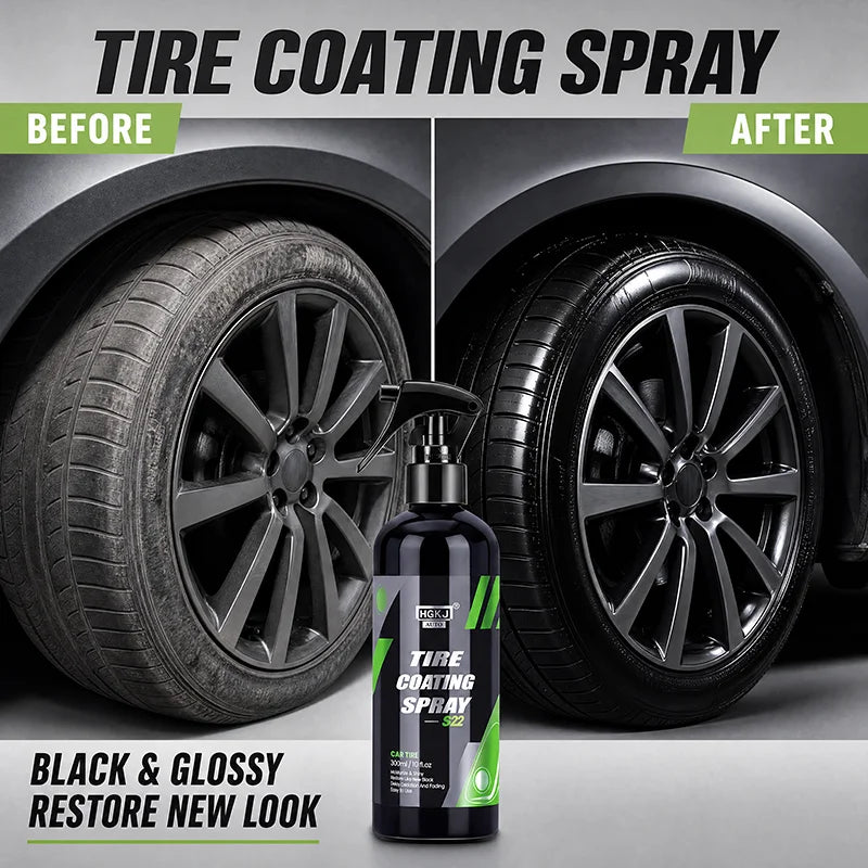 Tire Shine Coating Spray – Waterproof Anti-UV Anti-Crack Dust Repellent Gloss Renovator – Tire Plastic Leather – $12–25
