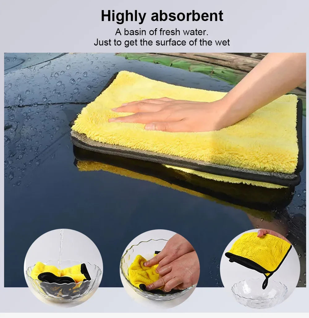 Thickened Yellow Microfiber Car Wash