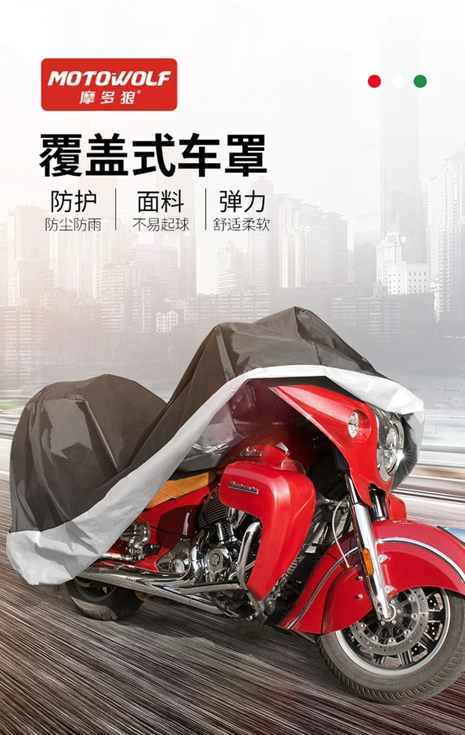 MOTOWOLF Oxford Waterproof Scooter Cover Universal All Weather Motorcycle Protector Anti UV Dustproof with Lock Holes – Polyester Taffeta Oxford Cloth M-4XL Silver Black 4 Season